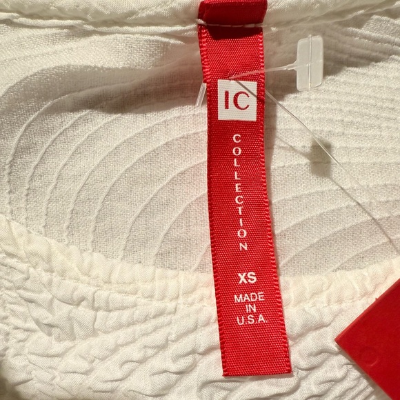 NWT IC COLLECTION White Asymmetrical BlouseXS - Picture 8 of 12